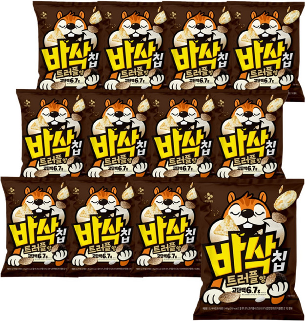 CJ 바삭칩 트러플향 고단백 쌀과자, 45g, 12개