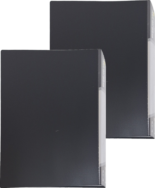 SUANDER 雙德文具 PP主色板資料簿 SD100A-5 A4 100張, 黑色, 2本