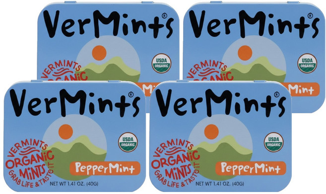 VERMINTS 有機薄荷糖 原味, 40g, 4盒