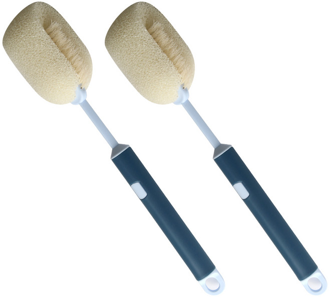 아이메이트 2in1 물병 텀블러 세척솔, 네이비, 2개