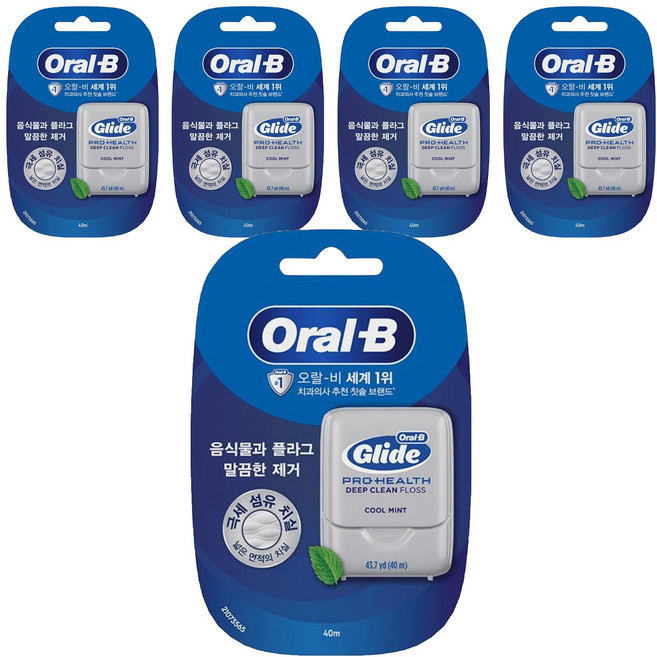 오랄비 글라이드 딥클린 치실, 40m, 1개입, 5개