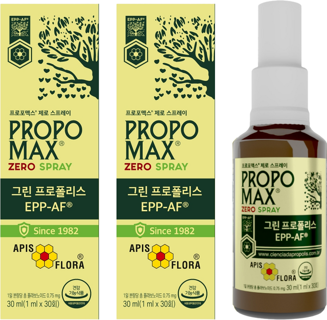 apis flora 綠蜂膠Propomax無酒精噴霧, 2個, 30ml