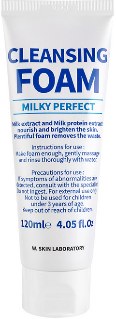 더블유피부연구소 밀키 퍼펙트 클렌징폼, 120ml, 1개