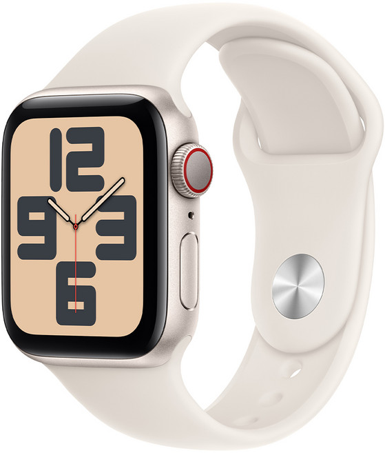 Apple Watch SE 2 鋁金屬運動型錶帶 M~L MXEV3TA/A 原廠保固, 44mm, 星光色, GPS
