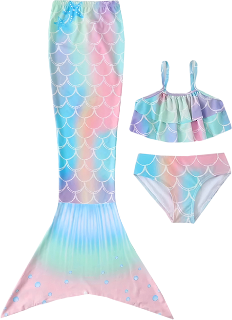 愛北鼻之家 美人魚泳衣3件組