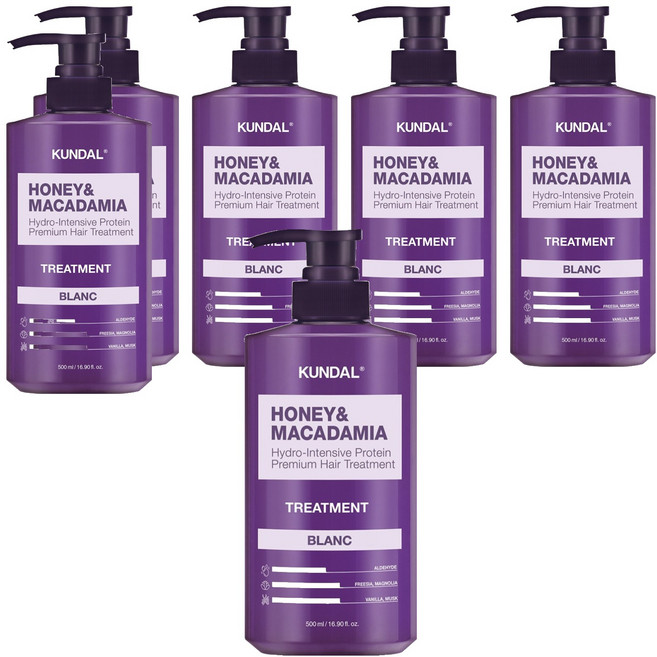 쿤달 허니 앤 마카다미아 헤어 트리트먼트 블랑향, 500ml, 6개