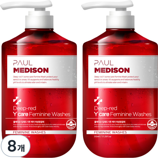 폴메디슨 딥레드 Y존 케어 여성청결제, 510ml, 8개