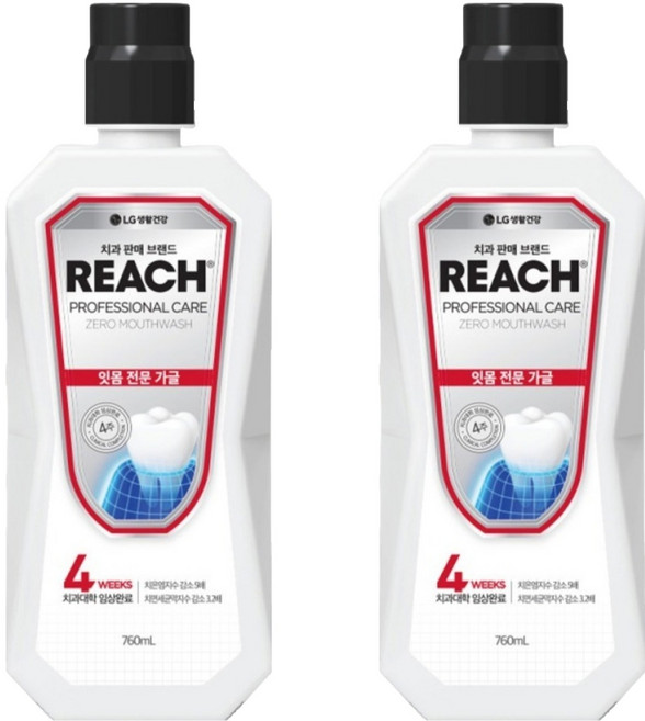 리치 프로페셔널 잇몸 전문 제로 구강청결제, 2개, 760ml