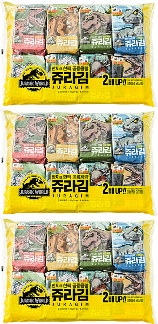 만전김 쥬라김 2배 10g x 8p + 공룡 씰 8p 세트, 24개