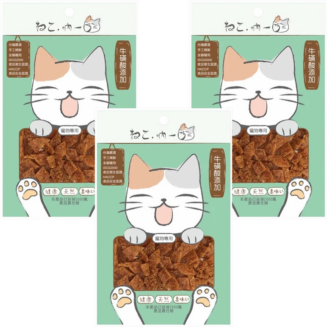 Neko 吶一口 貓零食 一口鮭魚丁 添加牛磺酸 全齡貓適用, 30g, 3包