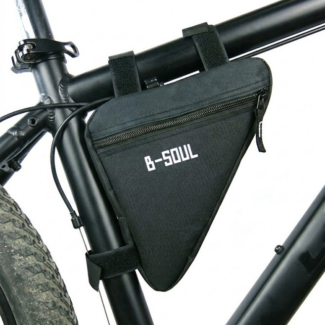 퓨어온 자전거 삼각 프레임 방수 자전거라이딩백 20 x 18.5 x 4 cm, 블랙, 1개