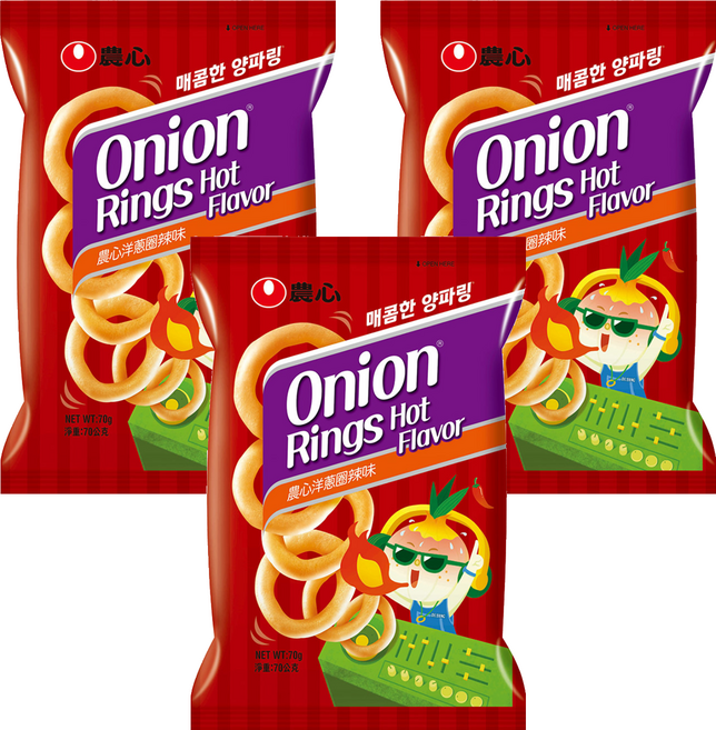 NONGSHIM 農心 洋蔥圈 辣味, 70g, 3包