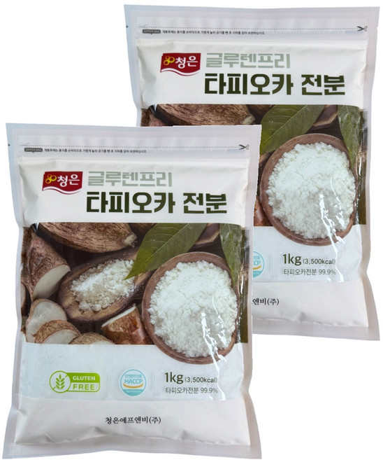 청은에프엔비 글루텐프리 타피오카 전분, 1kg, 2개