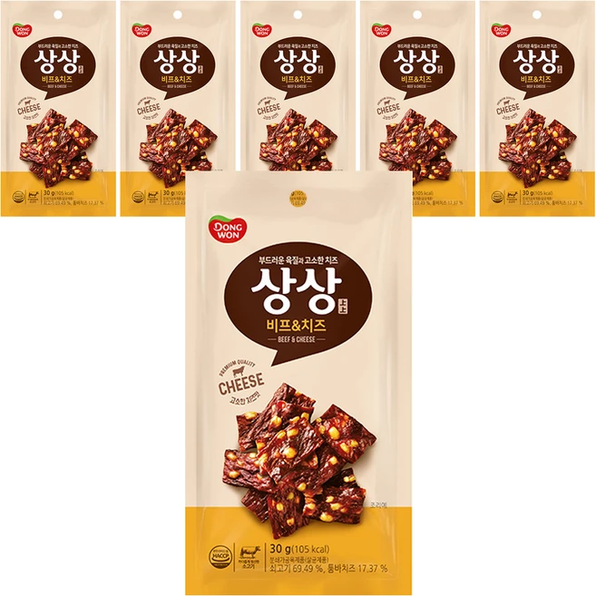 동원 상상육포 비프앤치즈, 30g, 6개 - 쿠팡