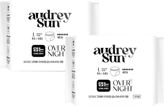 오드리선 그린웨이 순면 입는 오버나이트, 대형, 4개입, 2개