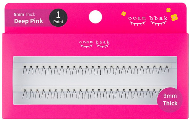 깜빡 인조 가닥속눈썹 패키지버전 9mm 띠크 1기둥, 블랙, 1개