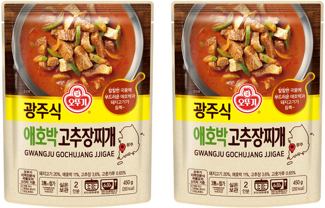 오뚜기 광주식 애호박 고추장찌개, 450g, 2개