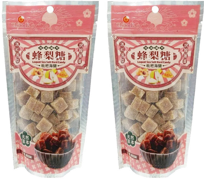 Chiao-E 巧益 枇杷海鹽蜂梨糖, 210g, 2包