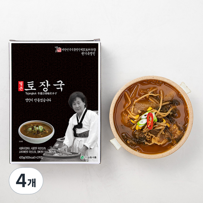 상촌식품 권기옥명인 얼큰토장국 냉장, 420g, 4개