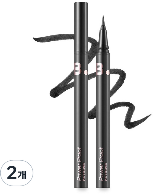 바닐라코 비바이바닐라 파워프루프 펜 아이라이너 0.4g, 2개, 01소프트블랙