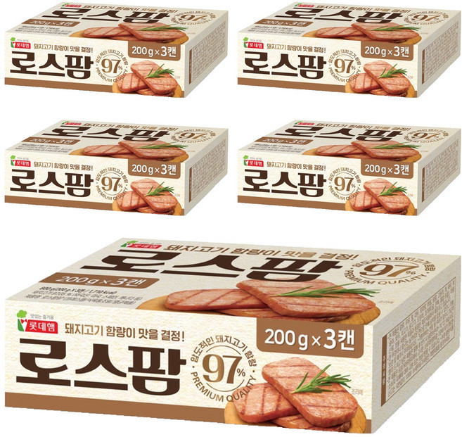 롯데햄 로스팜 97%, 200g, 15개