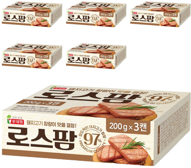 롯데햄 로스팜 97%, 200g, 18개