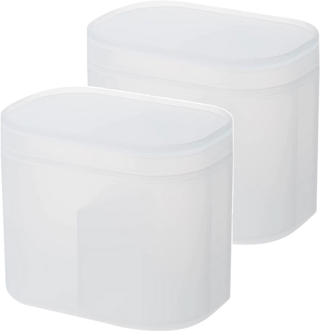 SHIMOYAMA 雙格霧透PP小物收納盒 附蓋 10.7 x 7.1 x 9cm, 磨砂透明色, 2個