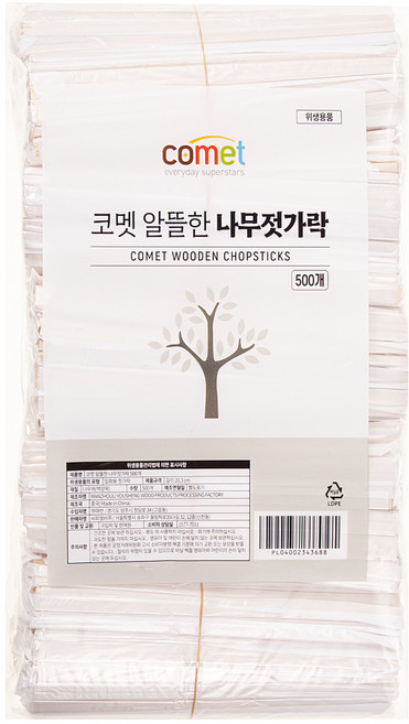 코멧 알뜰한 나무젓가락, 1개, 500개