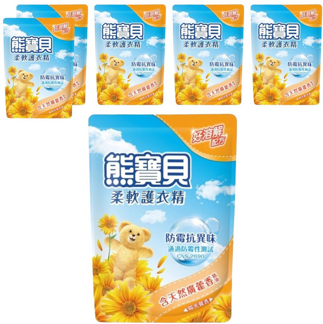 Snuggle 熊寶貝 柔軟護衣精補充包, 6包, 1.84L