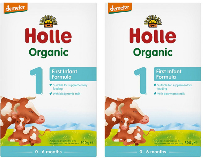 홀레 유기농 분유 1단계 0~6개월, 500g, 2개