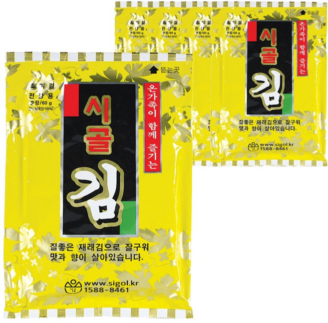 시골 시골김 전장김 골드 프리미엄, 60g, 5개