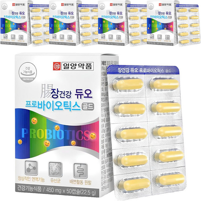 일양약품 장건강 듀오 프로바이오틱스 골드, 50정, 5개