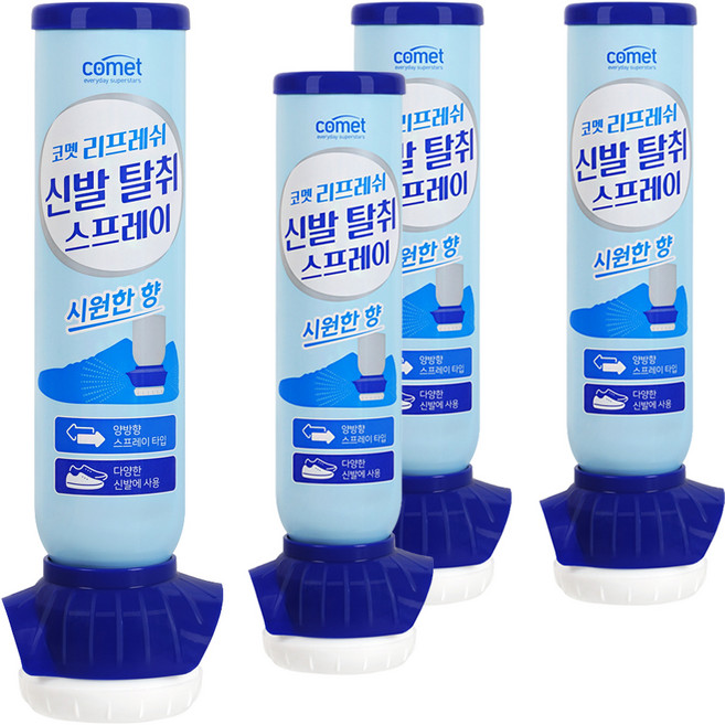 코멧 리프레쉬 신발 탈취 스프레이, 100ml, 4개