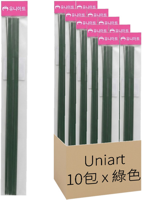 Uniart 花藝鐵絲 18號, 綠色, 10包