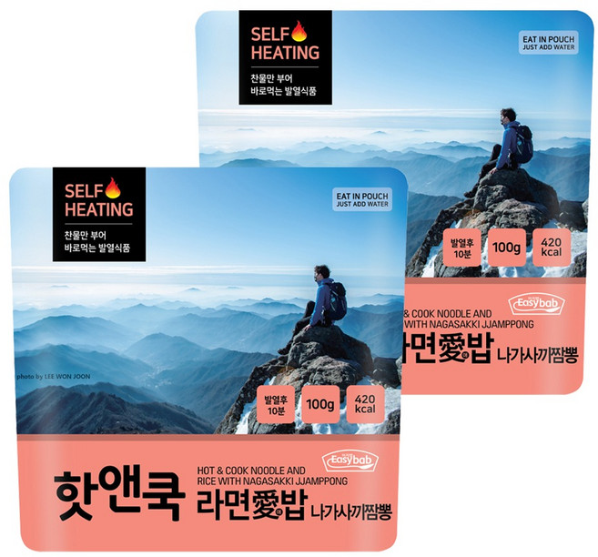 이지밥 핫앤쿡 라면애밥 나가사끼짬뽕, 100g, 2개