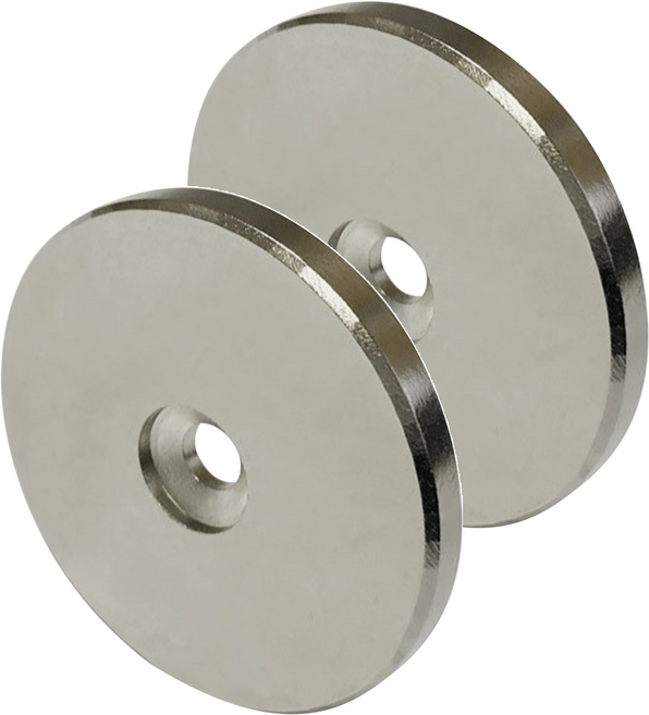 釹製圓形沉頭磁鐵 50 x 5mm, 銀色, 2個
