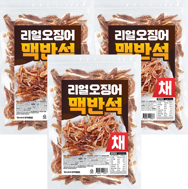 Heyami Real 麥飯石魷魚絲, 150g, 3個