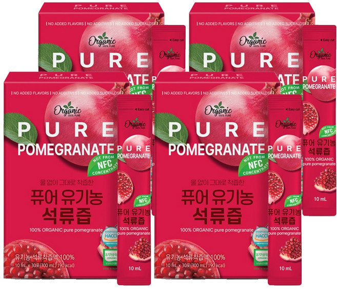 천호엔케어 퓨어 유기농 석류즙, 300ml, 4개