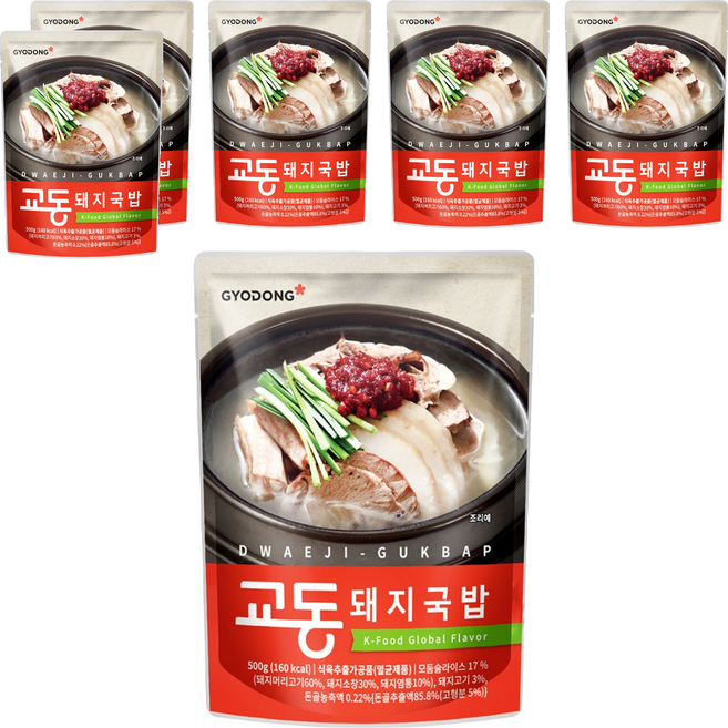 교동식품 돼지국밥, 500g, 6개