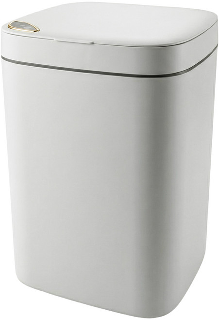 西格傢飾 L8奶油風智能感應垃圾桶 1.5kg 16L, 奶油白, 1個