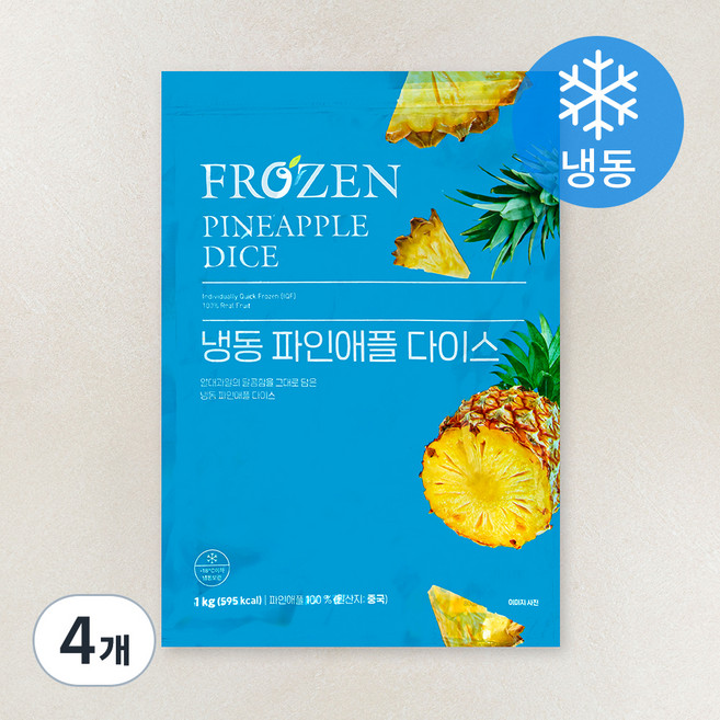 오트리 파인애플 다이스 (냉동), 4개, 1kg