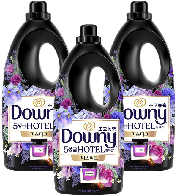 다우니 초고농축 호텔 컬렉션 섬유유연제 미스티크 본품, 2L, 3개
