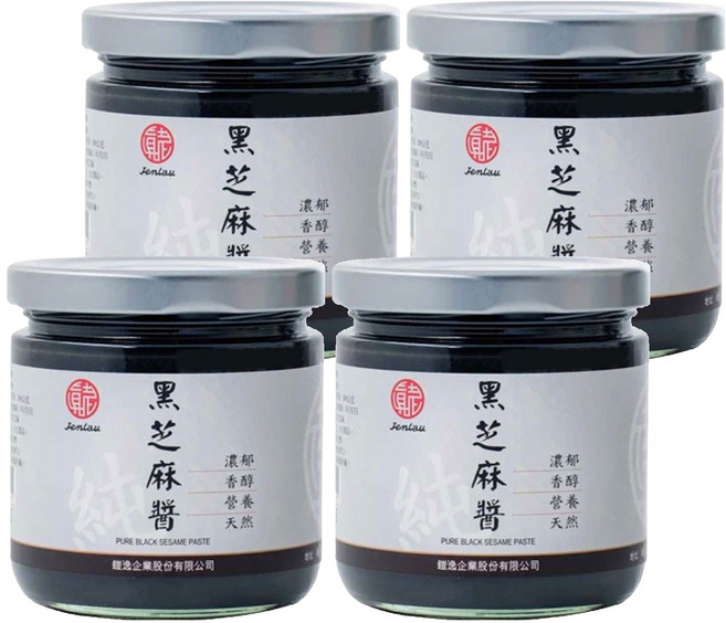 真老 純黑芝麻醬, 200g, 4罐