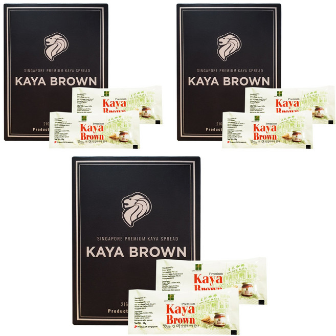 KAYA HOUSE 咖椰 Kaya Jam Brown咖椰醬隨身包, 216g, 3盒