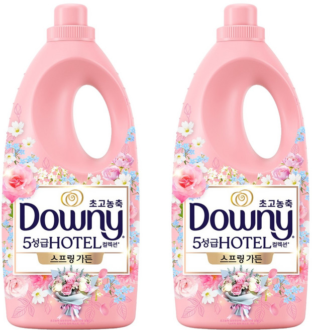 다우니 초고농축 5성급 호텔 컬렉션 섬유유연제 스프링 가든 본품, 2L, 2개