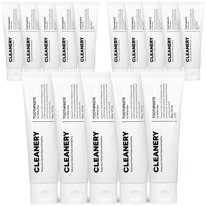 클리너리 포 화이트 글로우 치아미백 화이트닝 치약, 15개, 90g