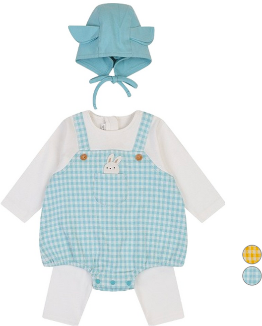 아가방 신생아용 선물용 피버데이바디수트상하의 + 모자 + 포장 세트 + 쇼핑백