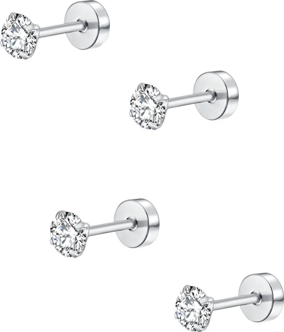 THUNDERS桑德斯 鎖式耳環4mm 4件組