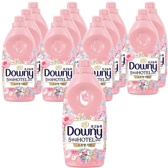 다우니 초고농축 5성급 호텔 컬렉션 섬유유연제 스프링 가든 본품, 1L, 1개입, 12개