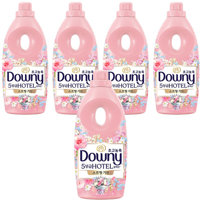 다우니 초고농축 5성급 호텔 컬렉션 섬유유연제 스프링 가든 본품, 1L, 1개입, 5개